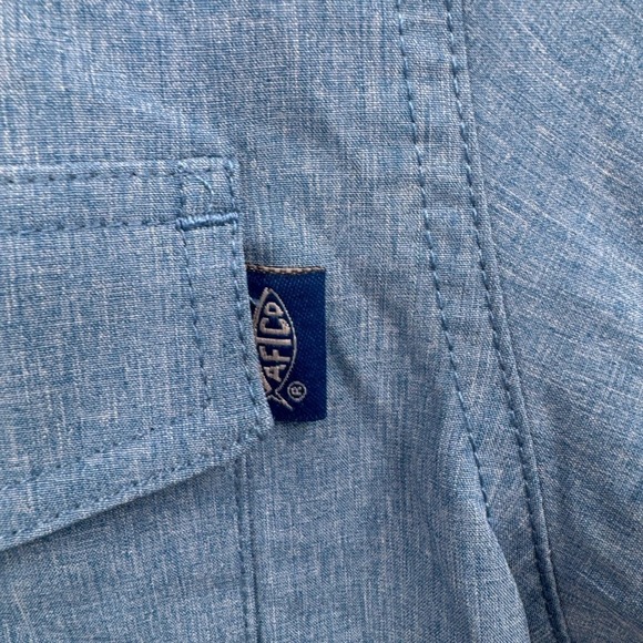 AFTCO Fishing Shirt Mens Medium Short Sleeve Button Up Vented Hiking NEW - Picture 4 of 10